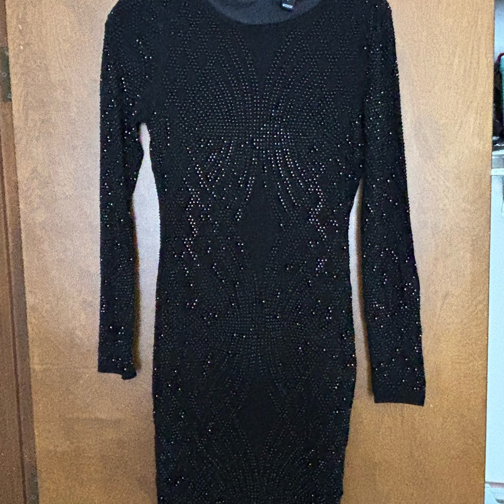 Black maxi dress with long sleeves